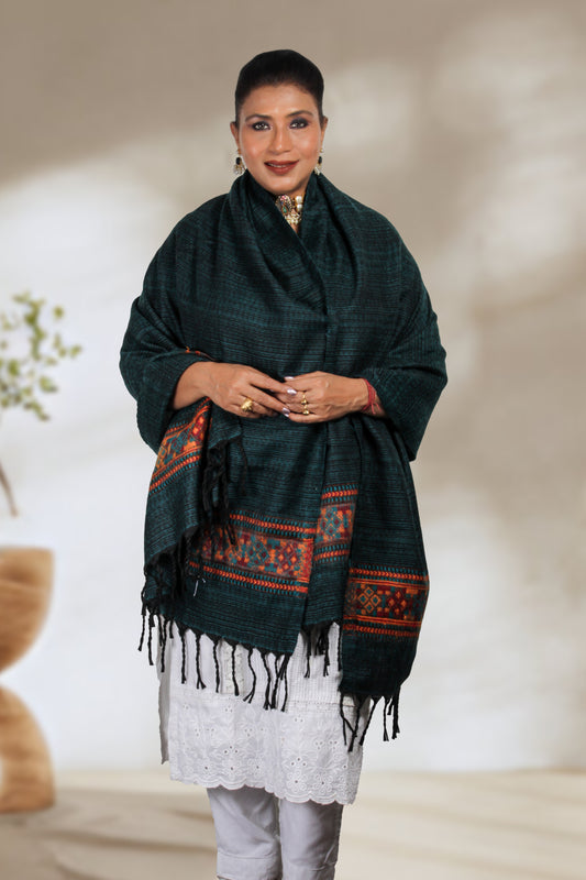 Tibetan Shawl – Traditional Kashmiri Handcrafted Wool Wrap