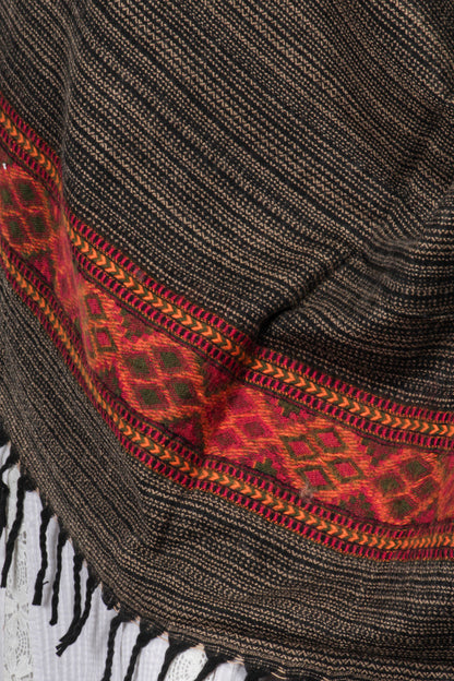 Tibetan Shawl – Luxury Kashmiri Wool Shawl with Detailed Embroider