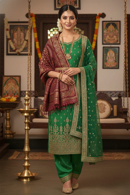 Maroon Kani Zari Shawl – Luxurious Handwoven Kashmiri Masterpiece