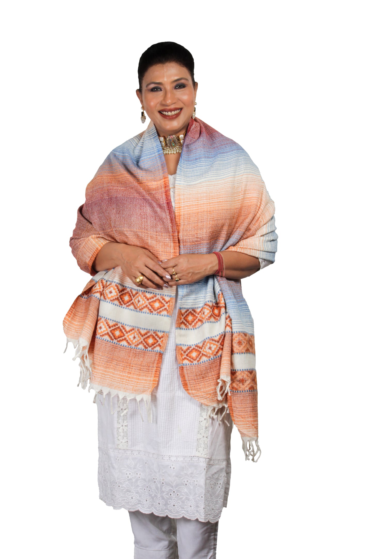 Tibetan Shawl: Heritage Hand-Embroidered Kashmiri Beauty