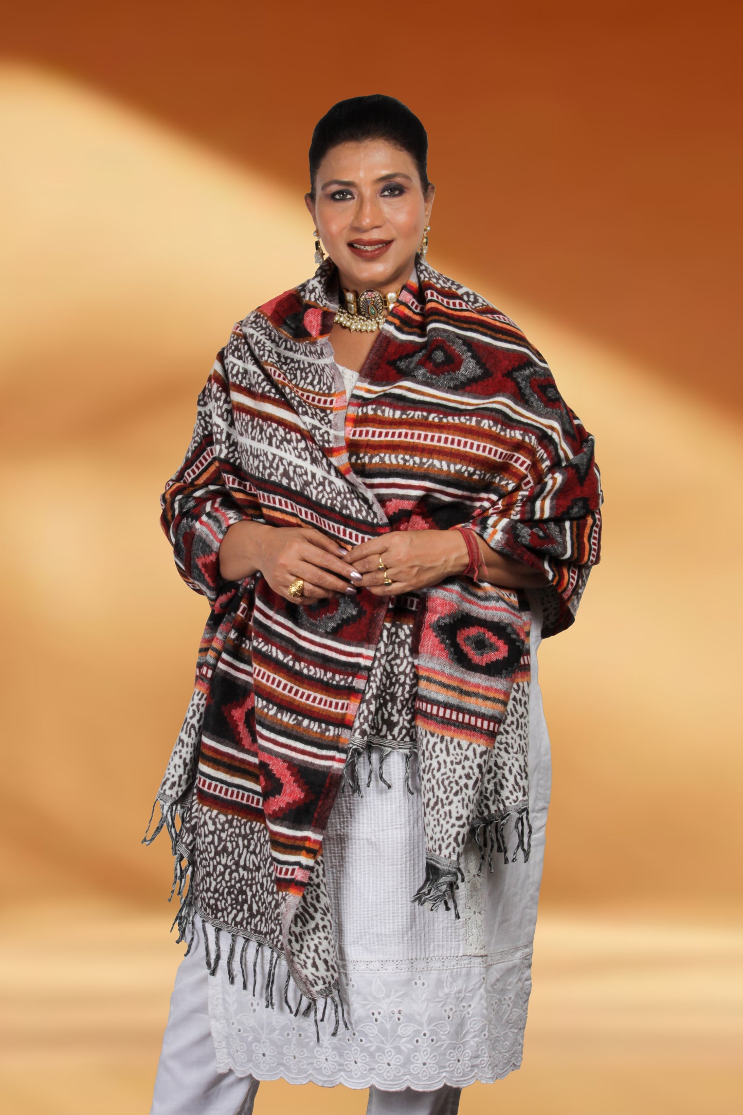 Tibetan Shawl: Kashmir’s Finest Hand-Embroidered Silk Shawl