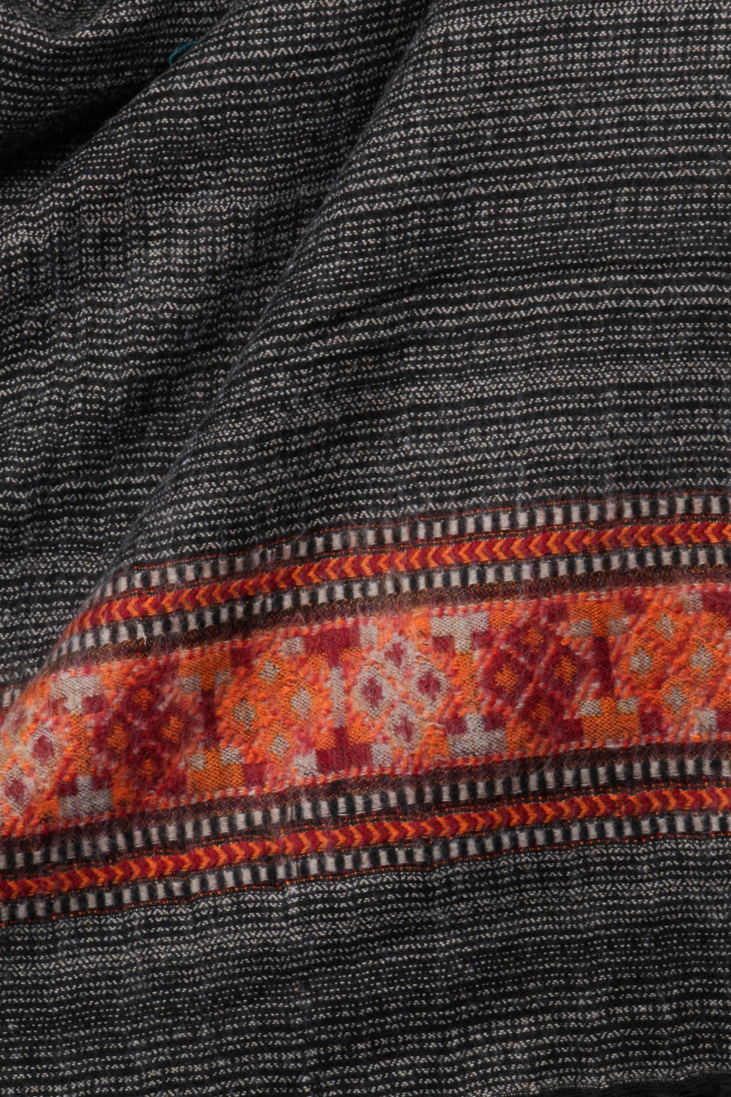 Tibetan Shawl: Rich Kashmiri Silk with Hand-Embroidered Patterns