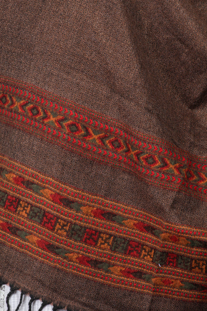 Tibetan Shawl: Luxurious Kashmiri Hand-Embroidered Wool Shawl