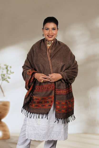Tibetan Shawl – Premium Handcrafted Shawl with Intricate Traditional Embroidery, Luxuriously Soft Fabric