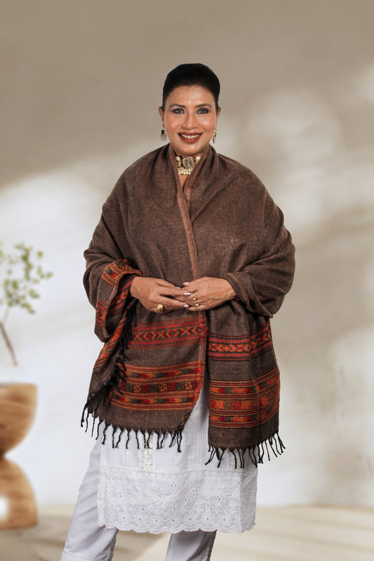 Tibetan Shawl – Premium Handcrafted Shawl with Intricate Traditional Embroidery, Luxuriously Soft Fabric