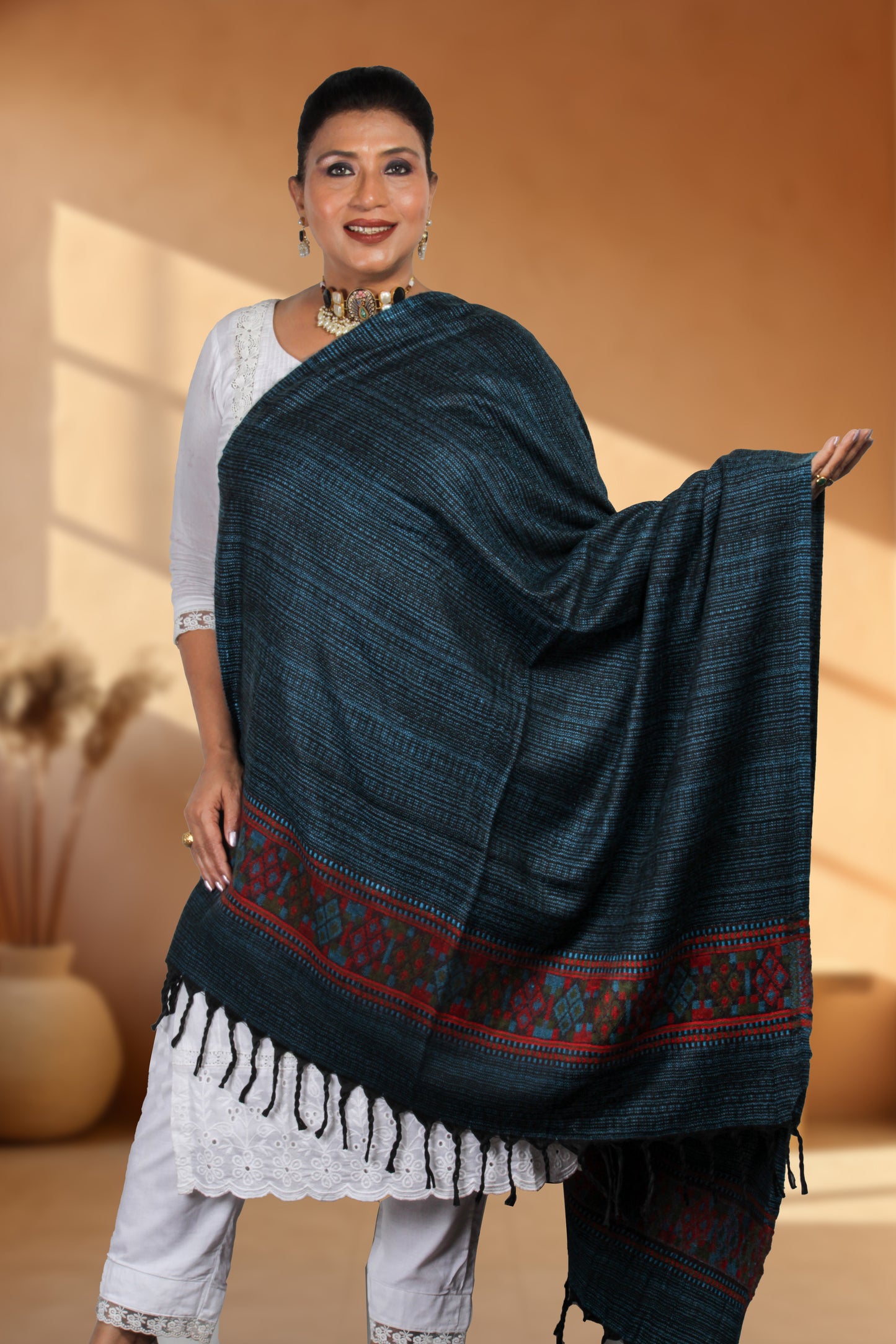 Tibetan Shawl – Handcrafted with Love, Rich Hand-Embroidered Artwork Reflecting Tibetan Culture