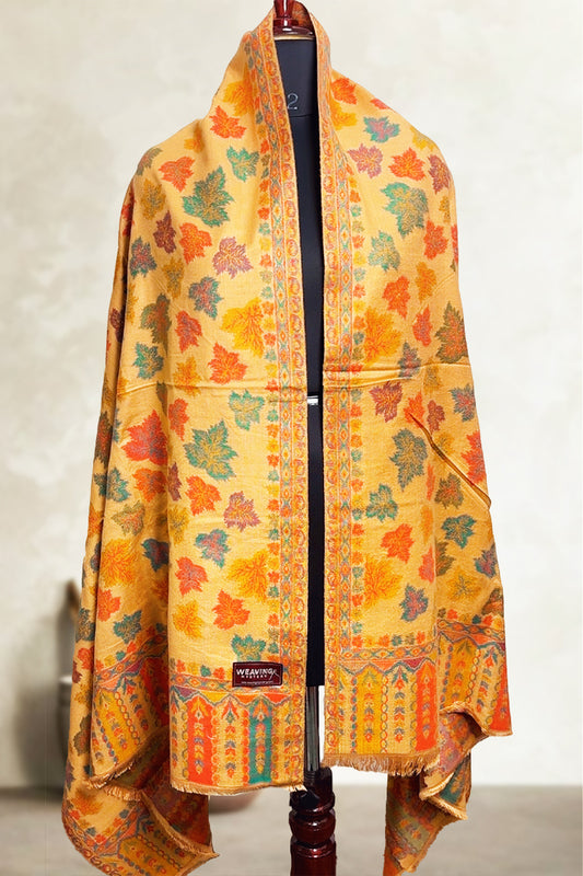 Yellow Chinar Kashmiri Embroidered Shawl – Premium Handcrafted shawl