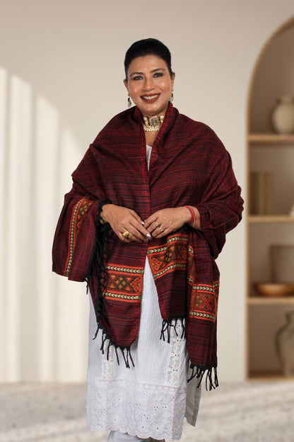 Tibetan Shawl – Handcrafted with Unique Tibetan Embroidery, A Symbol of Heritage and Elegance