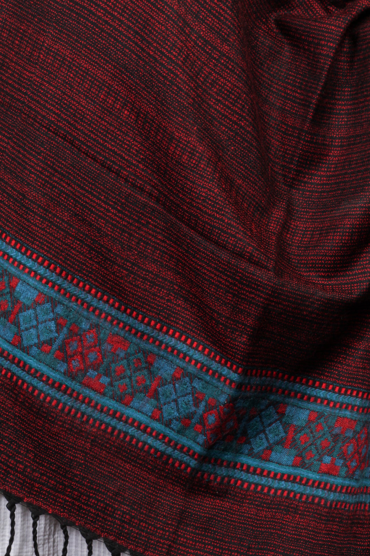 Tibetan Shawl – Fine Handwoven Tibetan Shawl with Intricate Hand-Embroidered Designs, Classic and Beautiful