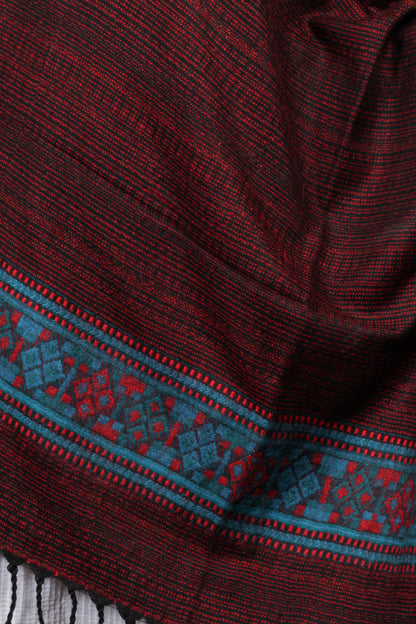 Tibetan Shawl – Fine Handwoven Tibetan Shawl with Intricate Hand-Embroidered Designs, Classic and Beautiful