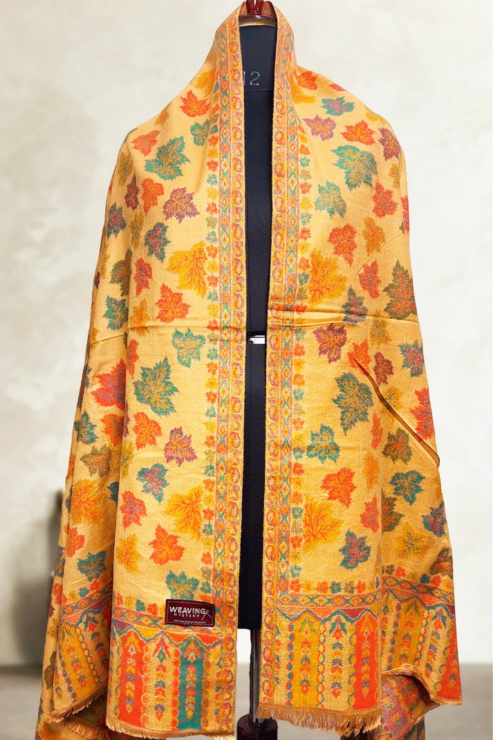 Yellow Chinar Kashmiri Embroidered Shawl – Premium Handcrafted shawl