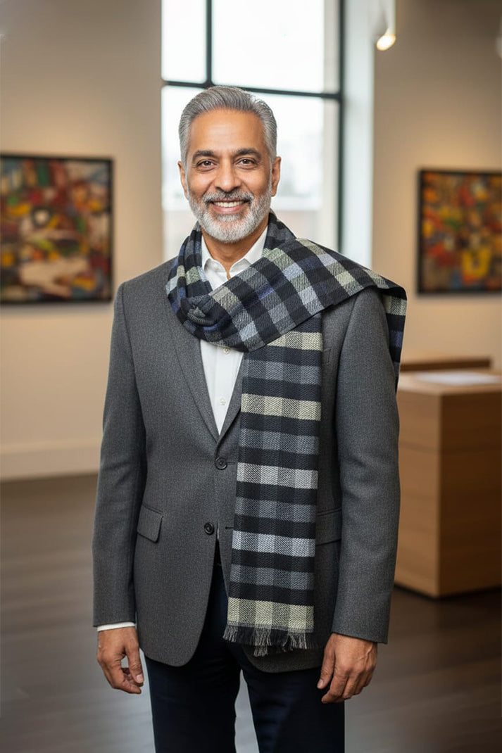 Multicolor Check Stole – Classic Pattern with an Elegant Finish