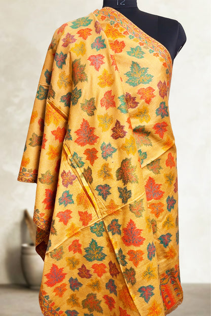 Yellow Chinar Kashmiri Embroidered Shawl – Premium Handcrafted shawl