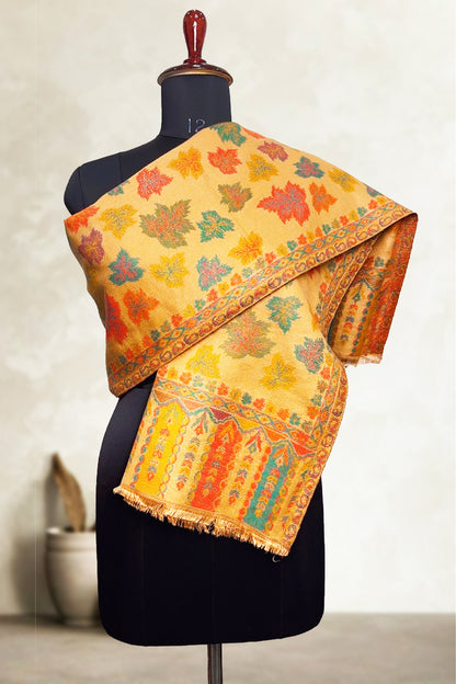 Yellow Chinar Kashmiri Embroidered Shawl – Premium Handcrafted shawl