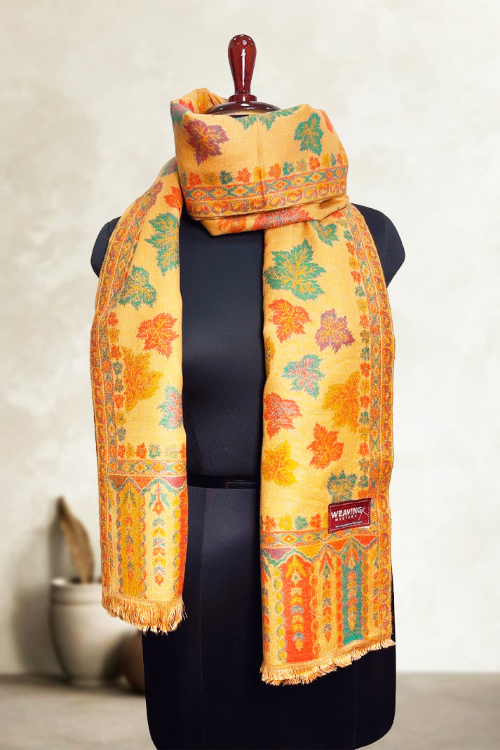 Yellow Chinar Kashmiri Embroidered Shawl – Premium Handcrafted shawl