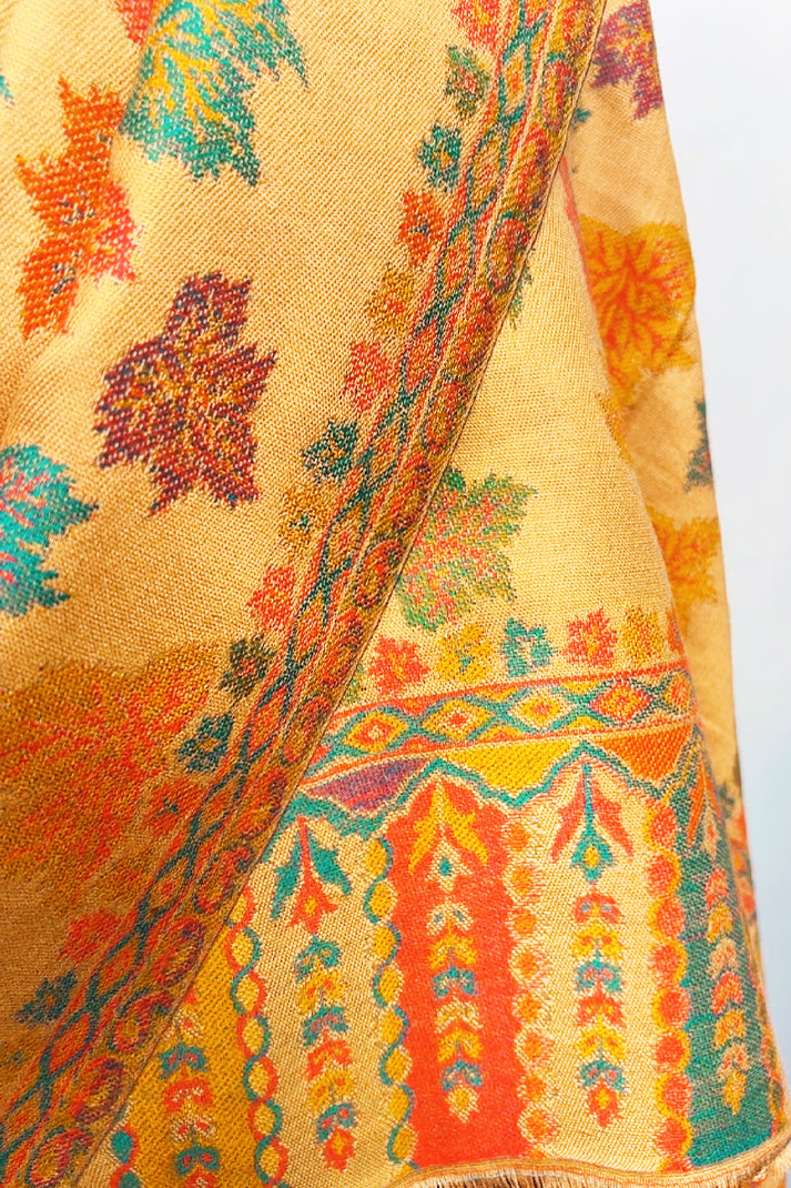 Yellow Chinar Kashmiri Embroidered Shawl – Premium Handcrafted shawl
