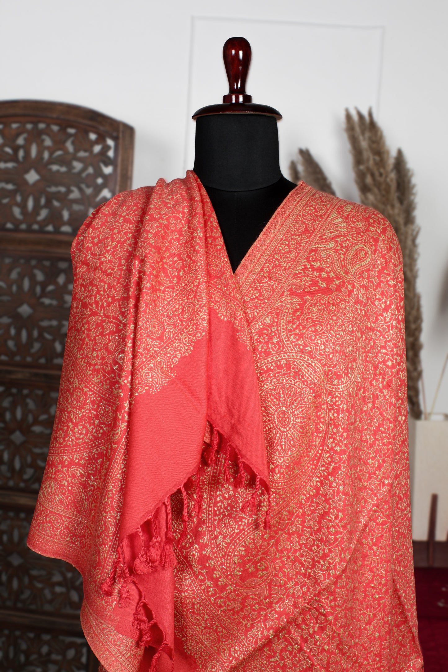 Kashmiri Zari Woolen Shawl Embroidered Pashmina