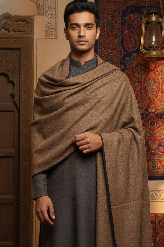 Brown Men’s Loyi Shawl – Classic Warm Winter Wrap
