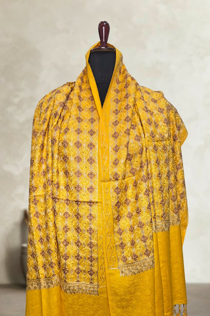 Yellow Wedding Shawl – Elegant Hand-Embroidered Bridal Wrap | Soft & Premium