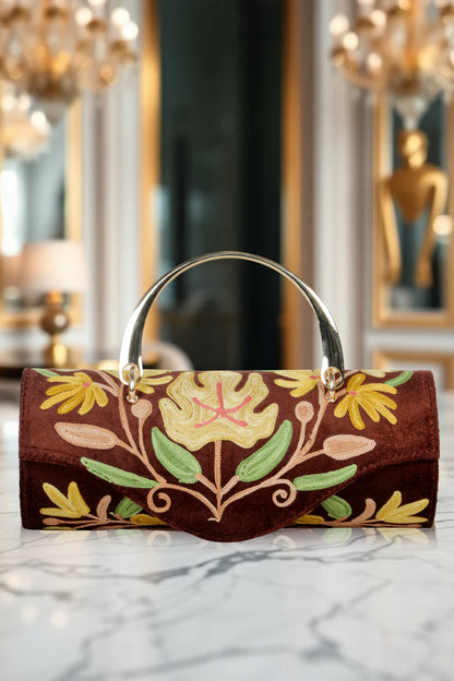 Mini Duffle & Sling Bag Combo – Elegant Hand-Embroidered Floral Set