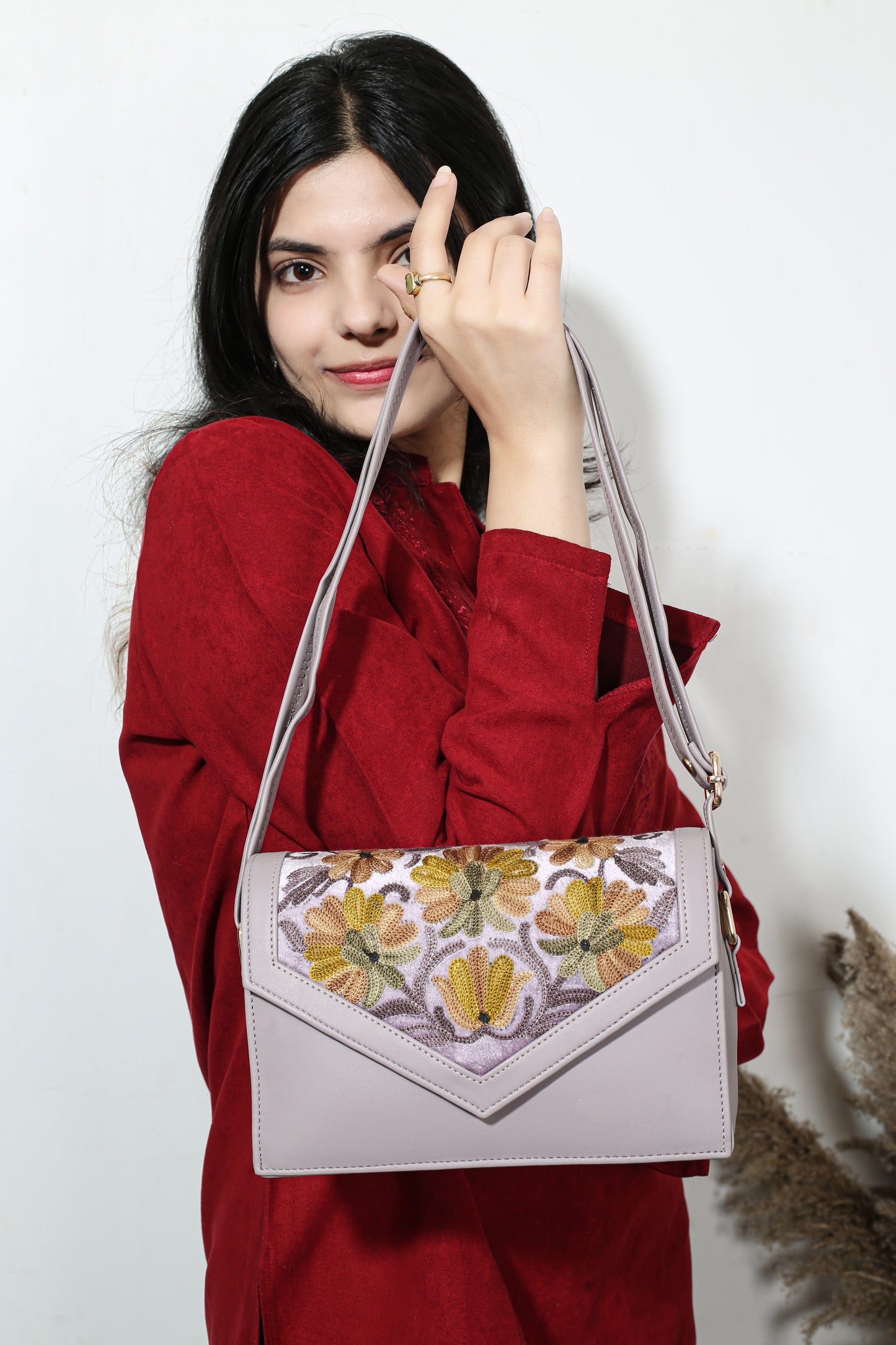 Weaving Mystery: Premium Hand-Embroidered Handbag for women`s  – Timeless Elegance Redefined