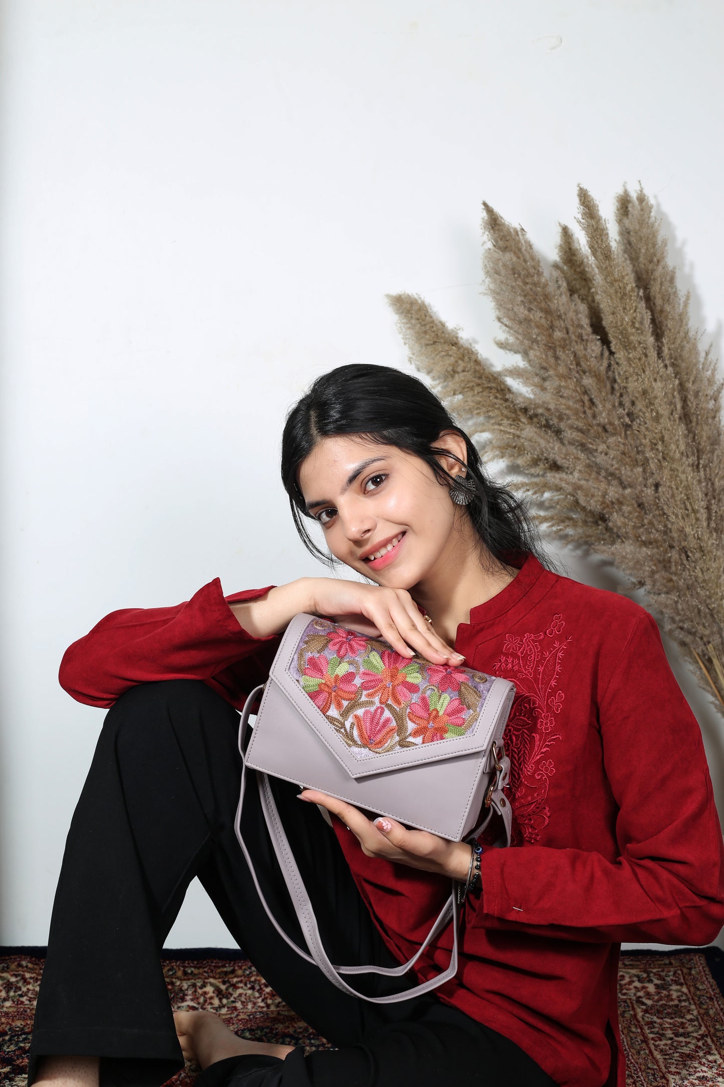 Weaving Mystery: Premium Hand-Embroidered Handbag for women`s  – Timeless Elegance Redefined