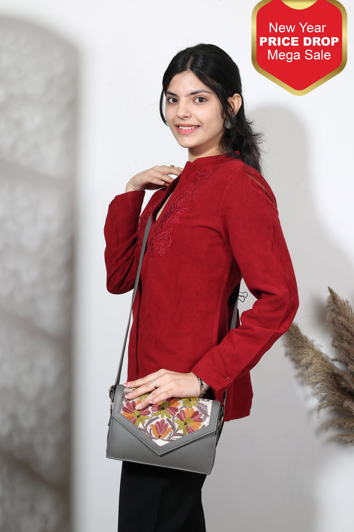 Weaving Mystery: Premium Hand-Embroidered Handbag for women`s  – Timeless Elegance Redefined