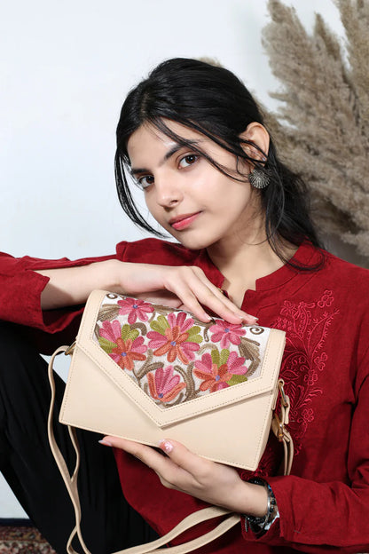 Kashmiri Shawl  Matching Sling Bag Set  Elegant Handcrafted Combo