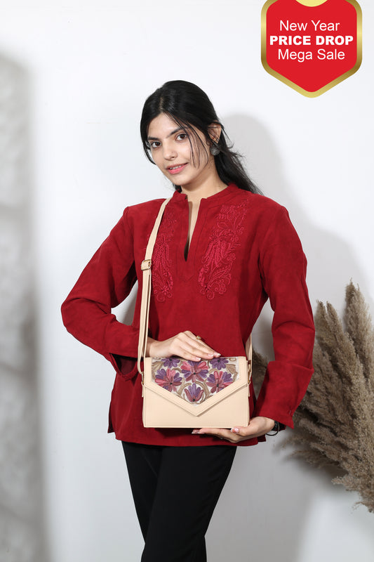 Handmade Sling Bag with Beautiful Embroidered Patterns