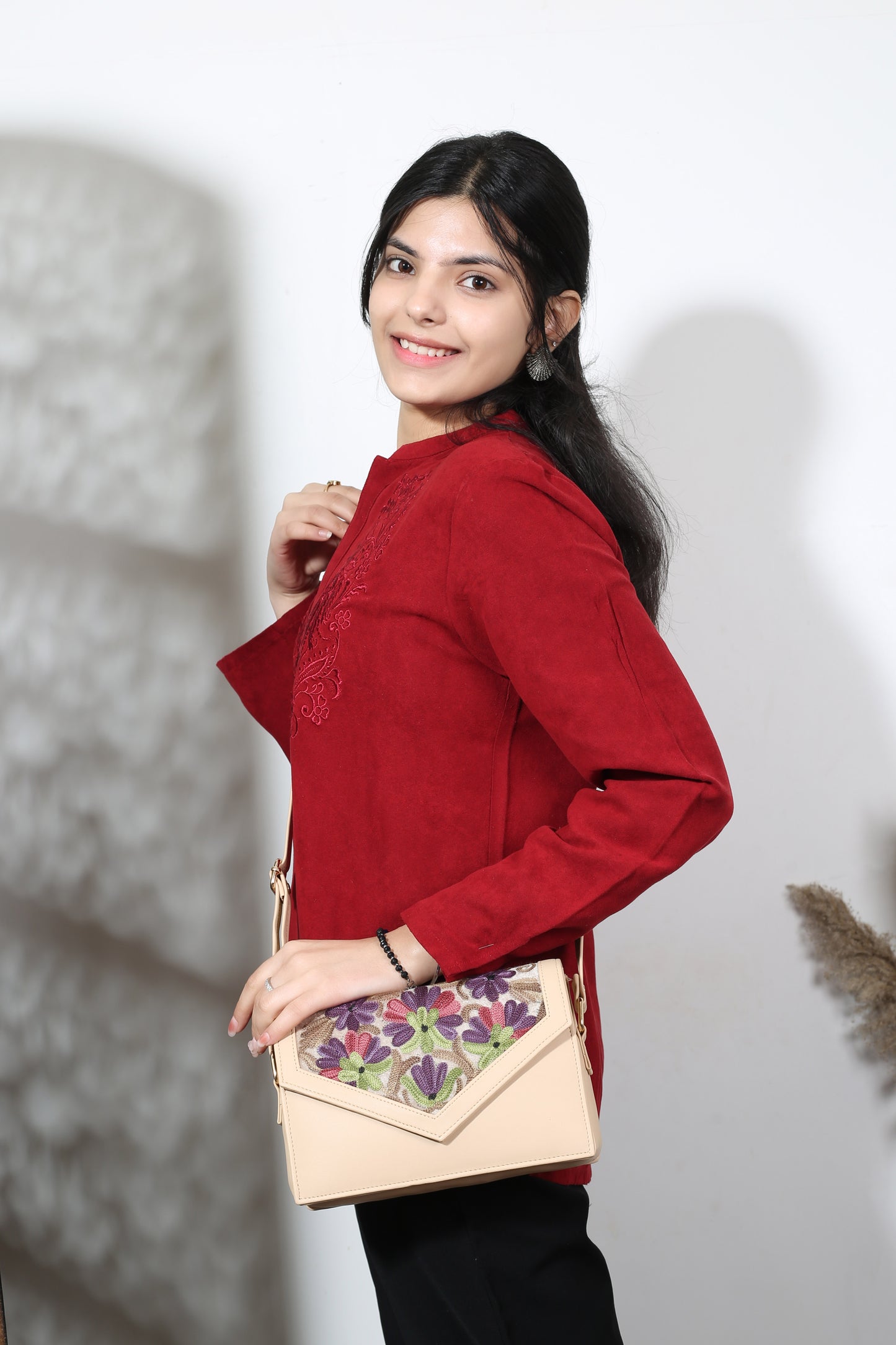 Premium Kashmiri Hand Embroidery Sling Bag – Heritage Style