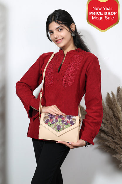 Premium Kashmiri Hand Embroidery Sling Bag – Heritage Style