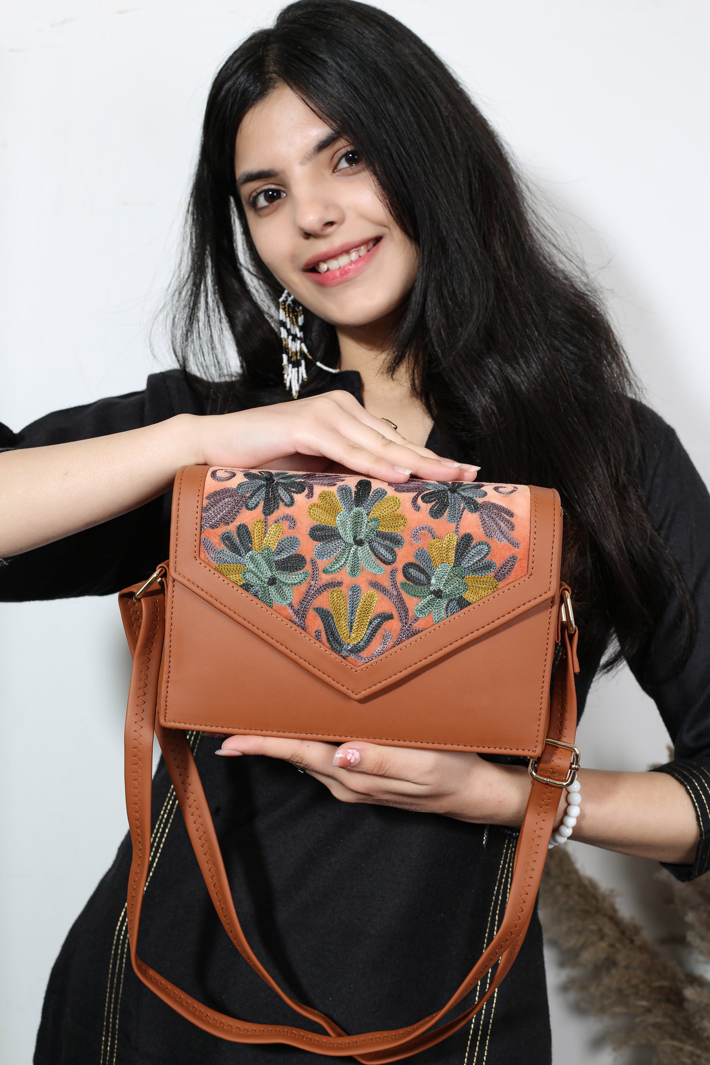 Hand-Embroidered Sling Bag | A Fusion of Art and Fashion