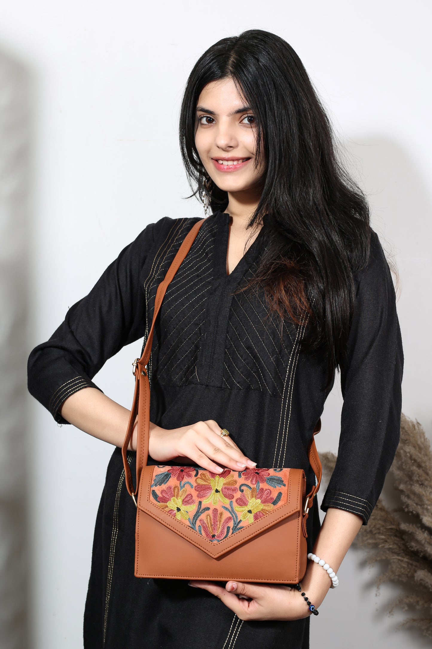 Classic Ethnic Sling Bag with Handcrafted Embroidery