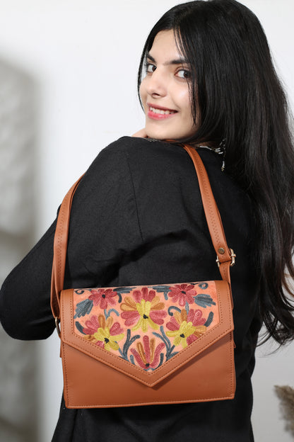 Classic Ethnic Sling Bag with Handcrafted Embroidery