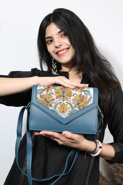 Hand-Embroidered Kashmiri Sling Bag – A Touch of Tradition