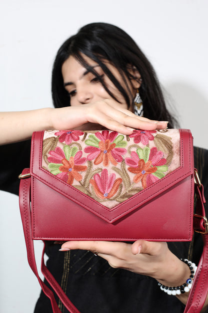 Embroidered Elegance Sling Bag – Kashmiri Masterpiece