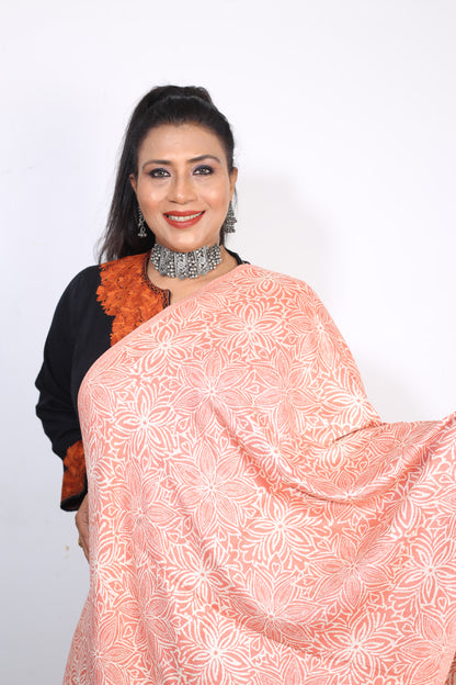 Burnt Orange Zari Stole – Premium Silk Wrap with Stunning Gold Thread Detailing