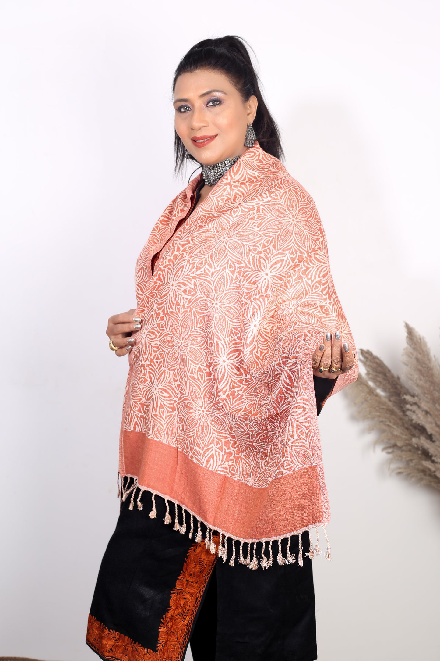 Timeless Luxury Kashmiri Zari Stole Embroidered Pashmina