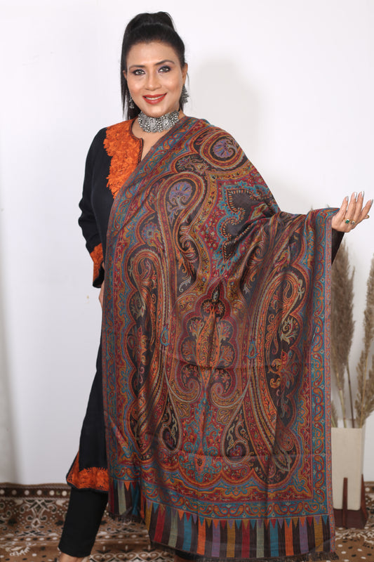 Elegant Handwoven Kashmiri Kaani Shawl  – Weaving Mystery Collection