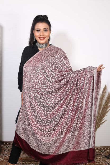 Ethereal Glow: Handcrafted Self Zari Shawl – Weaving Mystery Collection