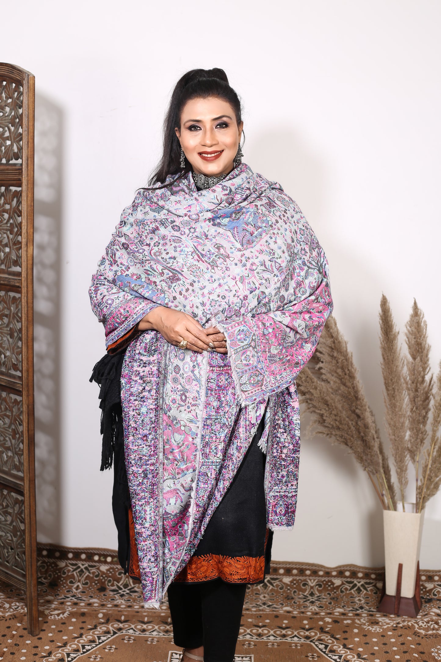 Mughal Kani Shawl Kashmiri Pashmina Shawl