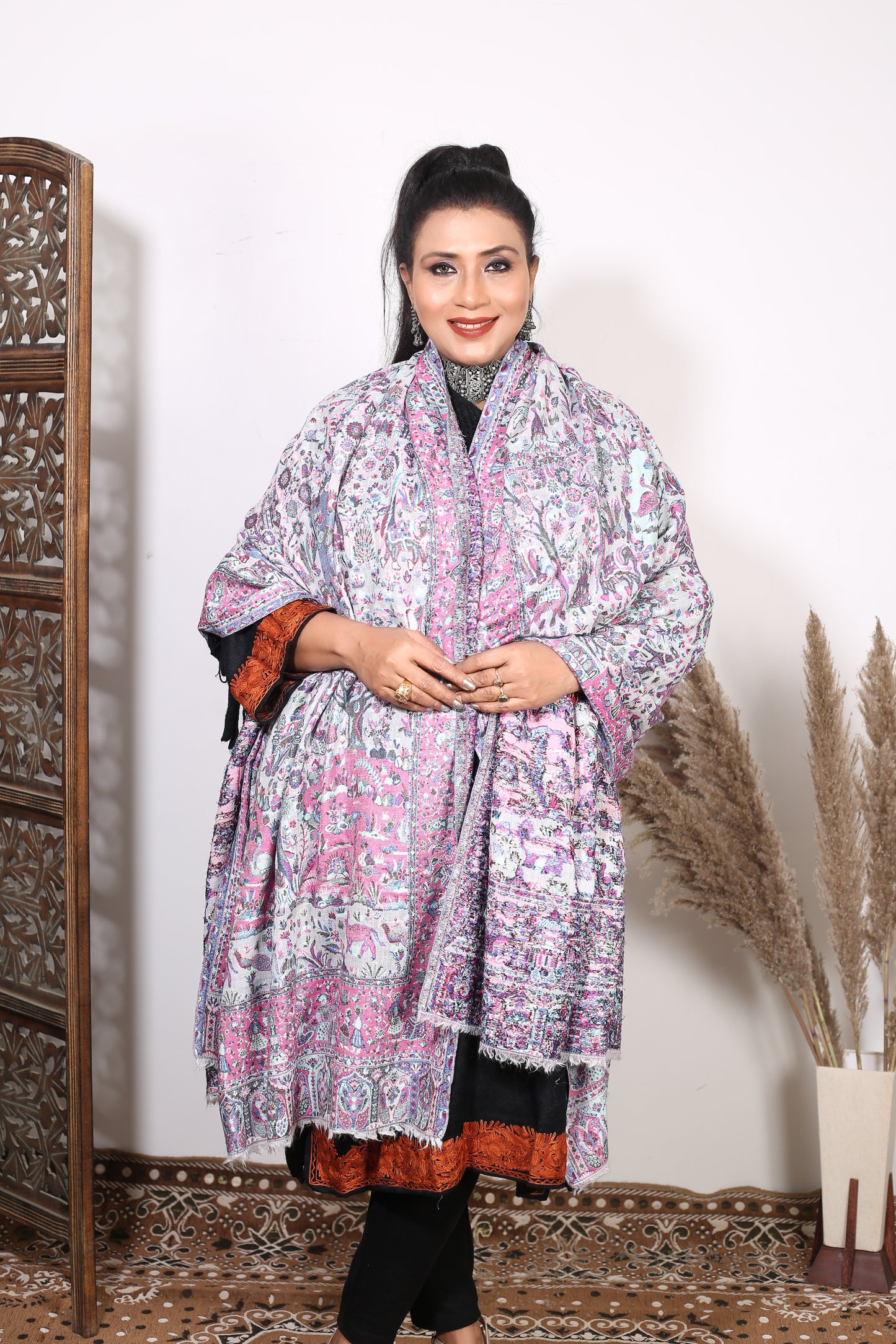 Mughal Kani Shawl Kashmiri Pashmina Shawl