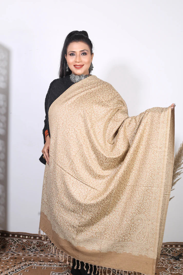 Luxury Zari Handcrafted Pashmina Shawl Combo Set