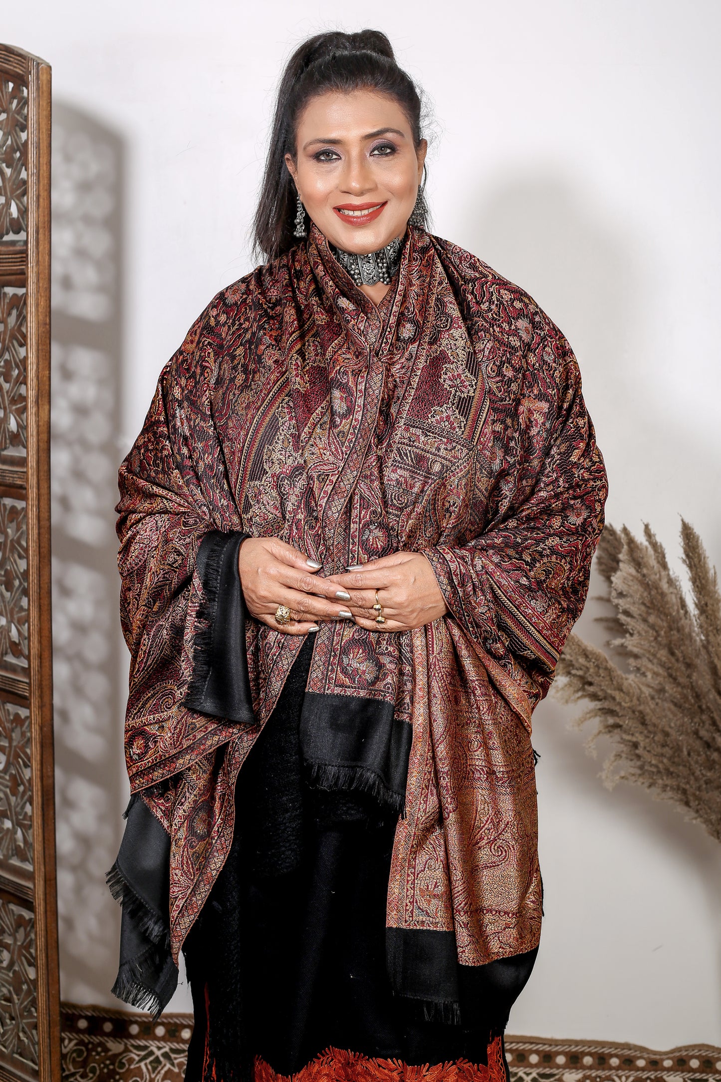 Elegant Handwoven Kashmiri Kaani Shawl  – Weaving Mystery Collection