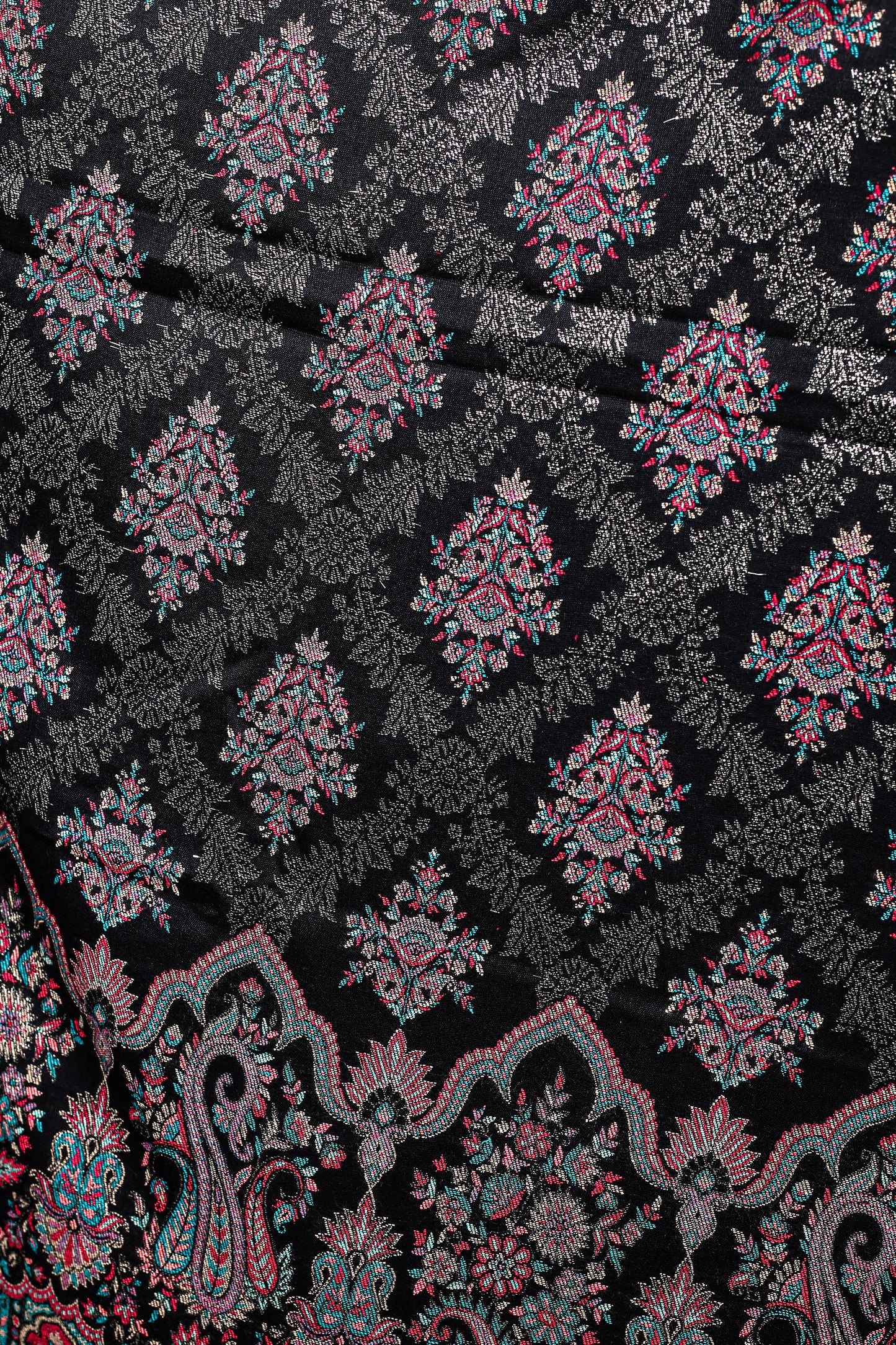 Elegant Handwoven Kashmiri Zari Stole with Intricate Embroidery – Weaving Mystery Collection