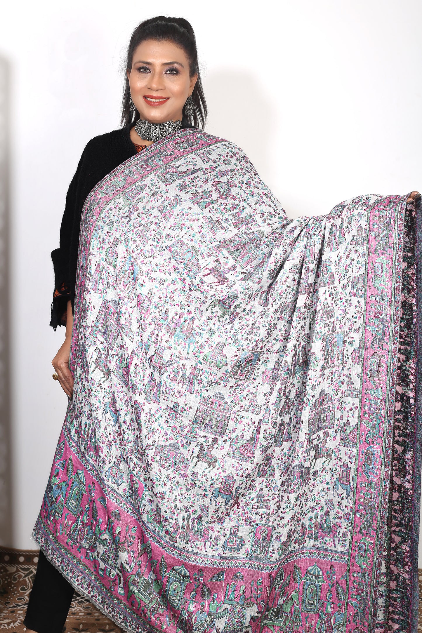 Mughal Kani Handwoven Kashmiri Shawl