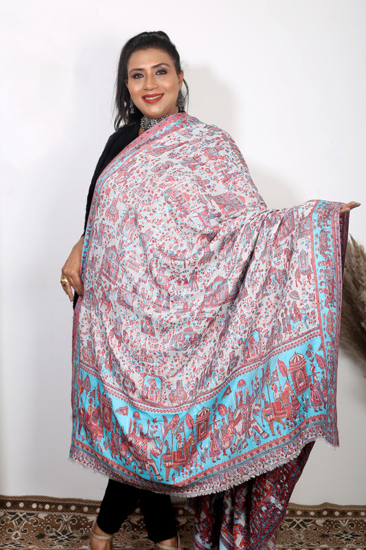 Mughal Kani Shawl Kashmiri Pashmina Shawl