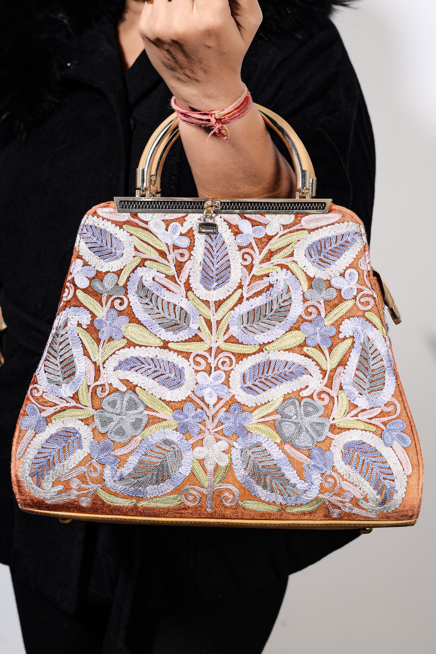 Weaving Mystery: Kashmir's Grace Hand-Embroidered TRL Bag