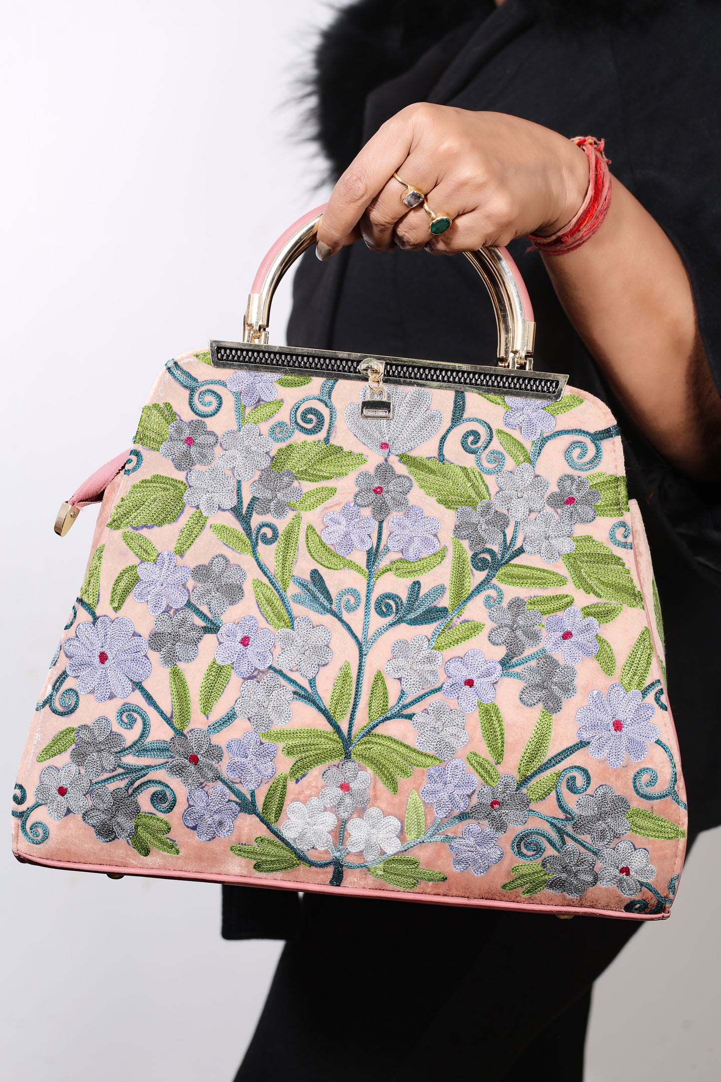 Weaving Mystery: Luxurious Kashmiri Hand-Embroidered Trl Bag