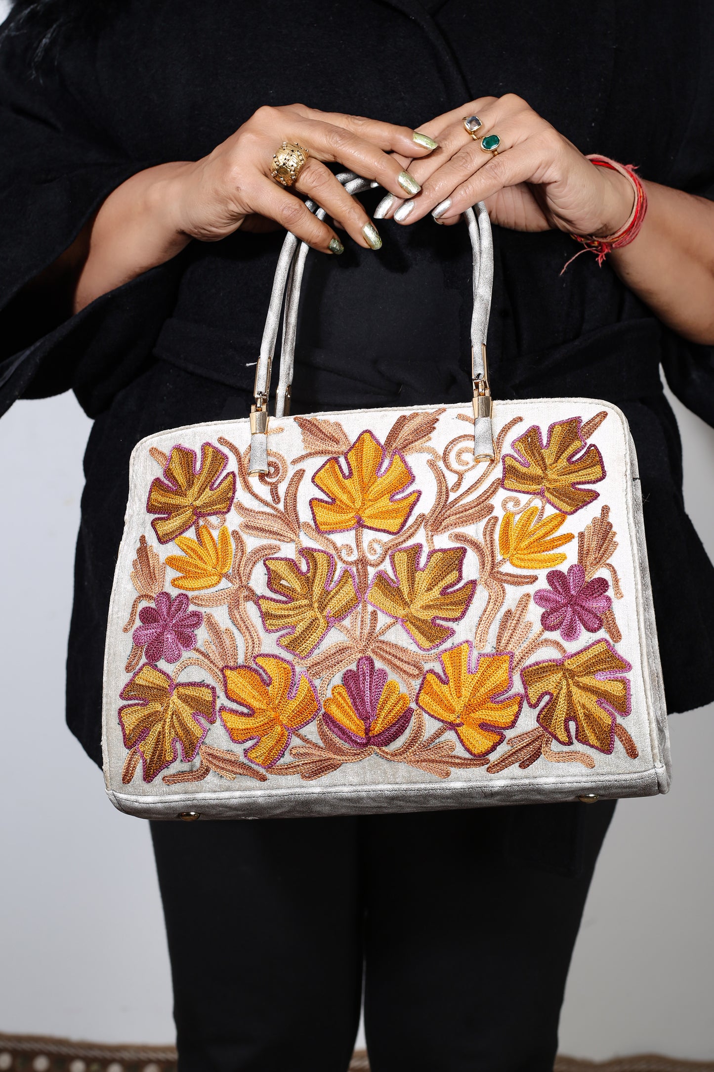 Elegant Embroidered Kashmiri Trl Bag – Weaving Mystery’s Craft